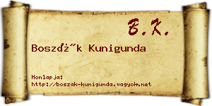 Boszák Kunigunda névjegykártya